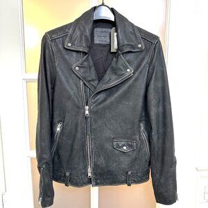 All Saints Distressed Biker Jacket - Black, Size XS